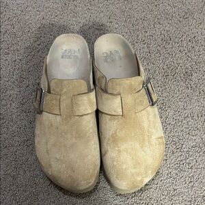 Tan Suede Women’s Clogs